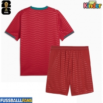 Portugal Heimtrikotsatz Kinder WM 2026 Kurzarm (+ Kurze Hosen)
